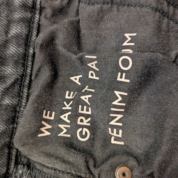 Aritzia Denim Forum Black Gray Arlo High Rise Straight Crop Button Fly 28L Jeans - Picture 5 of 13